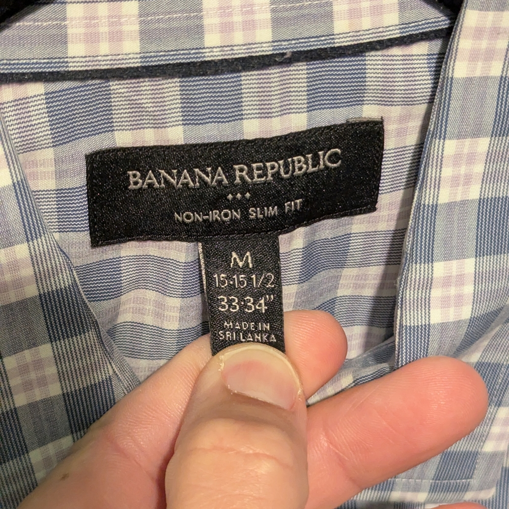 Banana Republic Men's Blue Checkered Shirt